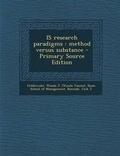 Cover: Is Research Paradigms - Nabu Press