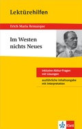 Cover: Klett Lekt&uuml;rehilfen Erich Maria Remarque, Im Westen nichts Neues - Klett