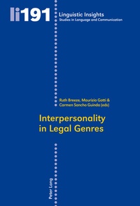 Abbildung von: Interpersonality in Legal Genres - Peter Lang Verlag