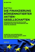Abbildung von: Die Finanzierung börsennotierter Aktiengesellschaften - De Gruyter