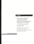 Cover: Ensuring the Quality and Productivity of Education and Professional Development Activities - RAND