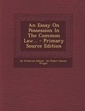 Cover: An Essay on Possession in the Common Law... - Nabu Press