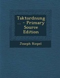 Cover: Taktordnung... - Nabu Press