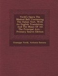 Cover: Verdi's Opera the Masked Ball - Nabu Press