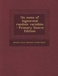 Enlarge image Cover: On Sums of Lognormal Random Variables - Primary Source Edition - Nabu Press