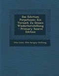 Cover: Das Edictum Perpetuum - Nabu Press