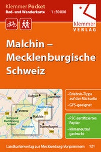 Abbildung von: Klemmer Pocket Rad- und Wanderkarte Malchin - Mecklenburgische Schweiz - Klemmer-Verlag