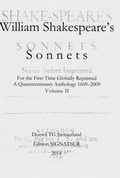 Cover: Shakespeare's Sonnets for the First Time Globally Reprinted - A Quatercentenary Anthology. - EDITION SIGNAThUR