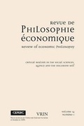 Cover: Critical Realism in the Social Sciences, Agency and the Discursive Self - Librarie Philosophique J. Vrin