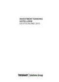 Cover: Treugast Investment Ranking Hotellerie 2013 - Treugast