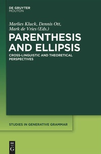Enlarge image Cover: Parenthesis and Ellipsis - De Gruyter Mouton