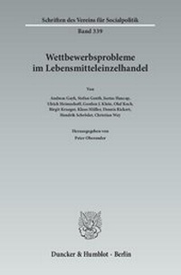 Abbildung von: Wettbewerbsprobleme im Lebensmitteleinzelhandel - Duncker & Humblot