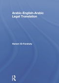 Cover: Arabic-English-Arabic Legal Translation - Routledge