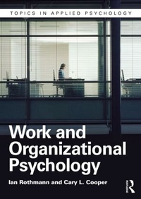 Enlarge image Cover: Work and Organizational Psychology - Routledge