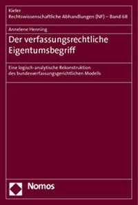 Abbildung von: Der verfassungsrechtliche Eigentumsbegriff - Nomos