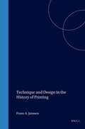 Cover: Technique and Design in the History of Printing - Brill | Hes & De Graaf