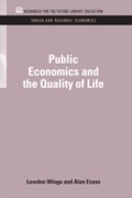 Cover: Public Economics and the Quality of Life - RFF Press
