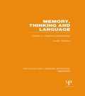 Cover: Memory, Thinking and Language (PLE: Memory) - Psychology Press Ltd
