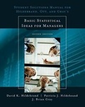 Cover: Student Solutions Manual for Basic Statistical Ideas for Managers, 2nd - Brooks/Cole