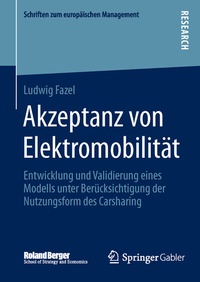 Abbildung von: Akzeptanz von Elektromobilität - Springer Gabler