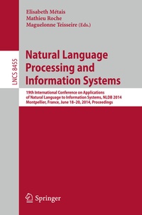 Enlarge image Cover: Natural Language Processing and Information Systems - Springer