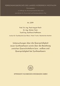 Cover: Untersuchungen &uuml;ber die Querspr&ouml;digkeit neuer Synthesefasern sowie &uuml;ber die Beziehung zwischen Querschnittsform bzw. -aufbau und Querspr&ouml;digkeit bei Synthesefasern - VS Verlag f&uuml;r Sozialwissenschaften