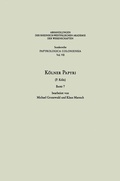 Cover: K&ouml;lner Papyri - VS Verlag f&uuml;r Sozialwissenschaften
