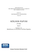 Cover: K&ouml;lner Papyri - VS Verlag f&uuml;r Sozialwissenschaften