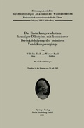 Cover: Das Erstarkungswachstum krautiger Dikotylen, mit besonderer Ber&uuml;cksichtigung der prim&auml;rem Verdickungsvorg&auml;nge - Springer