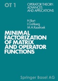 Cover: Minimal Factorization of Matrix and Operator Functions - Birkh&auml;user