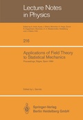 Cover: Applications of Field Theory to Statistical Mechanics - Springer