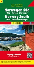 Cover: Norwegen S&uuml;d - Oslo - Bergen - Stavanger, Autokarte 1:250.000 - KOMPASS freytag und berndt