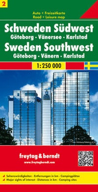 Abbildung von: Schweden Südwest - Göteborg - Vänersee - Karlstad, Autokarte 1:250.000 - Freytag-Berndt und ARTARIA