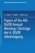 Cover: Vortr&auml;ge der Jahrestagung 1974 DGOR Papers of the Annual Meeting - Physica