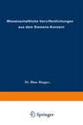 Cover: Wissenschaftliche Ver&ouml;ffentlichungen aus dem Siemens-Konzern - Springer