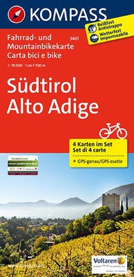 Abbildung von: KOMPASS Fahrradkarte 3401 Südtirol - Alto Adige 1:70.000 - KOMPASS-Karten
