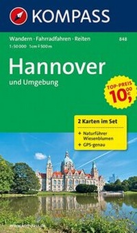 Abbildung von: KOMPASS Wanderkarte KOMPASS Wanderkarten-Set: Hannover und Umgebung - Wanderkarten-Set mit Naturführer in der Schutzhülle. GPS-genau. - 1:50000 - WK 848 - KOMPASS-Karten