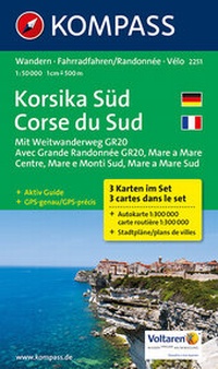 Abbildung von: Korsika Süd - Corse du Sud - Weitwanderweg GR20 - KOMPASS-Karten
