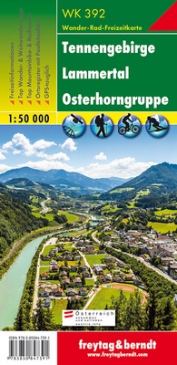 Abbildung von: Tennengebirge - Lammertal - Osterhorngruppe, Wanderkarte 1:50.000, freytag & berndt, WK 392 - Freytag-Berndt und ARTARIA
