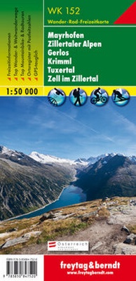 Abbildung von: WK 152 Mayrhofen - Zillertaler Alpen - Gerlos - Krimml - Tuxertal - Zell im Zillertal, Wanderkarte 1:50.000 - Freytag-Berndt und ARTARIA