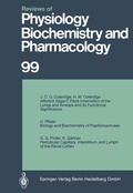 Cover: Reviews of Physiology, Biochemistry and Pharmacology - Springer