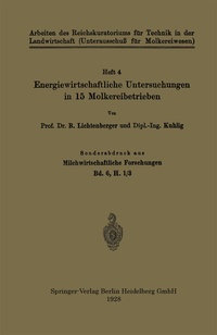 Abbildung von: Energiewirtschaftliche Untersuchungen in 15 Molkereibetrieben - Springer