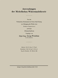Abbildung von: Anwendungen der Michellschen Widerstandstheorie - Springer
