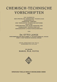 Abbildung von: Chemisch-Technische Vorschriften - Springer