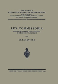 Enlarge image Cover: Lex Commissoria - Springer