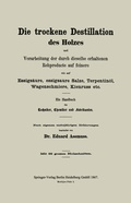 Bild: Die trockene Destillation des Holzes und Verarbeitung der durch dieselbe erhaltenen Rohproducte auf feinere, wie auf Essigsäure, essigsaure Salze, Terpentinöl, Wagenschmiere, Kienruss etc. - Springer