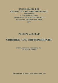 Abbildung von: Urheber- und Erfinderrecht - Springer