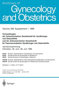 Abbildung von: Verhandlungen der Schweizerischen Gesellschaft für Gynäkologie und Geburtshilfe und der Schweizerischen Gesellschaft für Psychosomatische Gynäkologie und Geburtshilfe - Springer