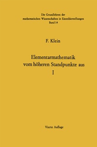 Abbildung von: Elementarmathematik Vom Höheren Standpunkte Aus - Springer