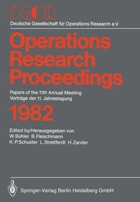 Enlarge image Cover: Operations Research Proceedings 1982 - Springer